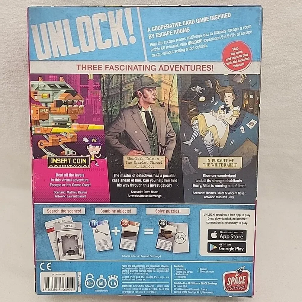 Game Unlock! Heroic Adventures Escape Room Cooperative Card Three Adventures